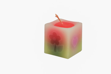 fancy candle in white background