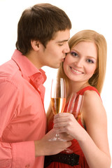 Young couple celebrate
