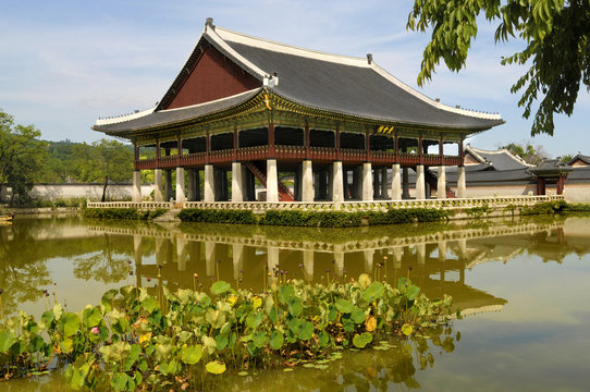 Pavillion at Gyeongbok Palace Seoul south korea famous historic building photo