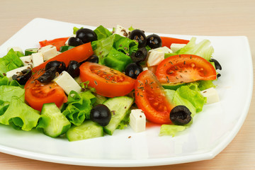 Salad with vegetables.