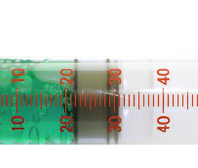 Medical syringe closeup