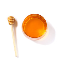 rosh hashanah (jewesh holiday) concept - top view of honey