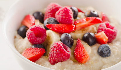 Oatmeal porridge with Berries for  Healthy Breakfast.