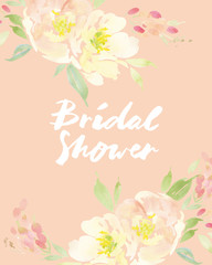 Watercolor greeting card flowers.