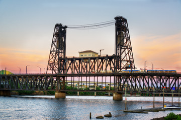 Steel Bridge at Dusk