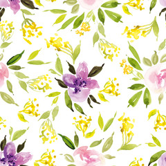 Watercolor flower pattern