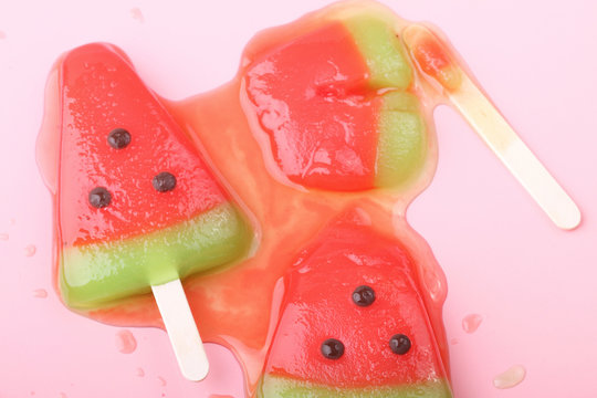 Melt Watermelon Shaped Ice Cream Pops