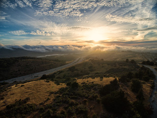  California sunset and fog