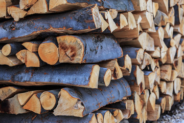 Stack of chopped fire wood