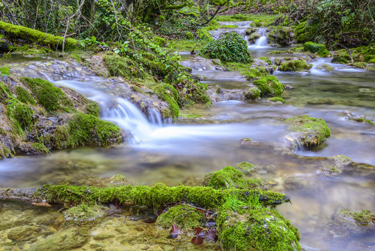 Waterfalls at Entzia mountain range (Spain)