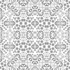 Seamless outline floral pattern