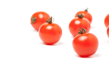 Red Cherry Tomatoes on White Background