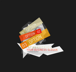 Modern polygonal origami paper infographics