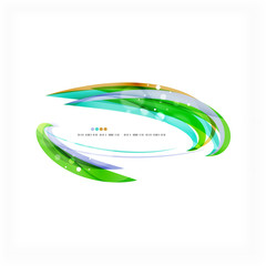 Green light lines on white presentation template