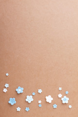 Abstract colorful blue  flowers on background