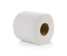 toilet paper isolated on white