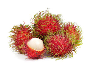 rambutan sweet delicious fruit isolated on white background