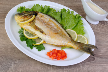 Baked fish Dorado
