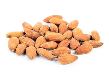 almonds isolated on the white background