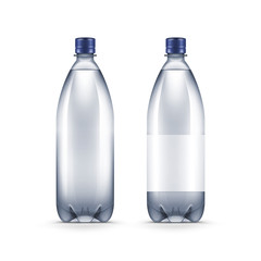 Vector Blank Plastic Blue Water Bottle Isolated