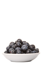 Blueberry fruits over white background