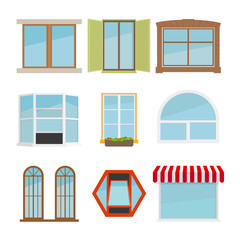 Vector flat window set