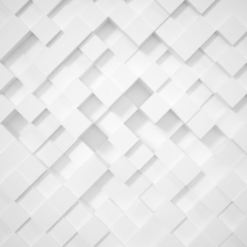 3d abstract white background rhombus, cubes. © rost9