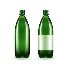 Vector Blank Green Plastic Water Bottle Isolated
