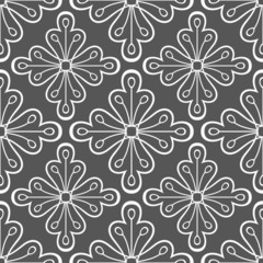 Geometric Pattern with Flowers