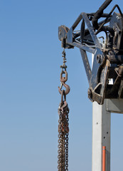 Fototapeta na wymiar Crane hook and chains