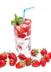 cocktail and berries closeup