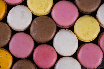 Vibrant fresh macaroons background