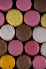 Vibrant fresh macaroons background
