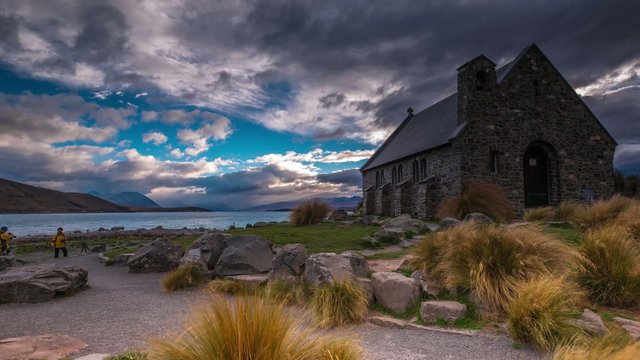 Clouds Movement time lapse at Church of the Good Shepherd, Lake Tekapo.
