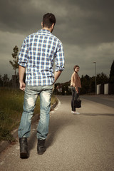 Stalking of a lone woman
