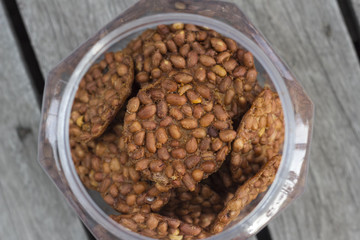 Peanut / Chips of fried crisp peanut as a snack  