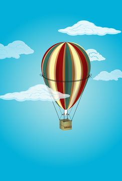 air balloon against the blue sky