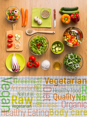Fototapeta na wymiar Healthy vegetarian eating concepts