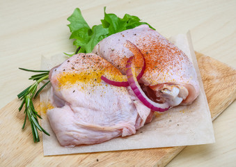 Raw chicken thights