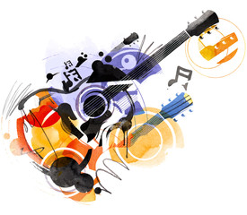 Obraz premium Guitar Sketch