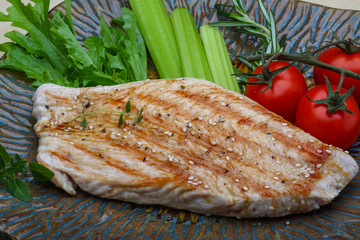 Grilled turkey steak