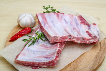 Raw pork ribs