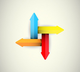 symbol of the 4 volume arrows - infographics of your data
