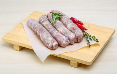 Handmade sausages for grill