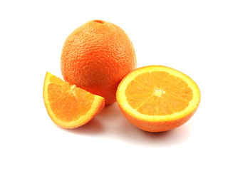 Whole orange fruit isolated on white background cutout