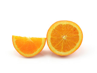 Whole orange fruit isolated on white background