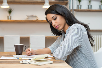 Student studying for the exam