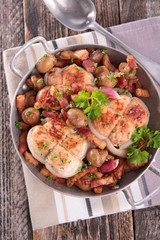 grilled meat and vegetables