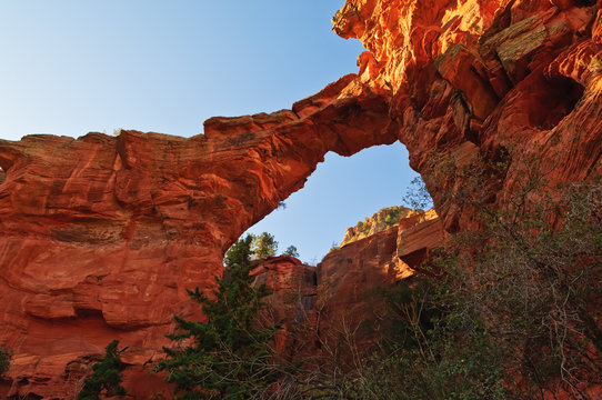 Low angle view of  Devil's Bridge, Sedona, Arizona, USA