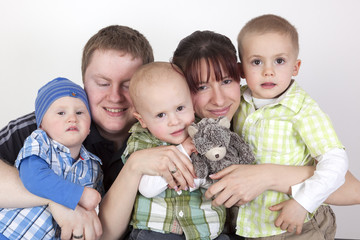 Parents with their three children